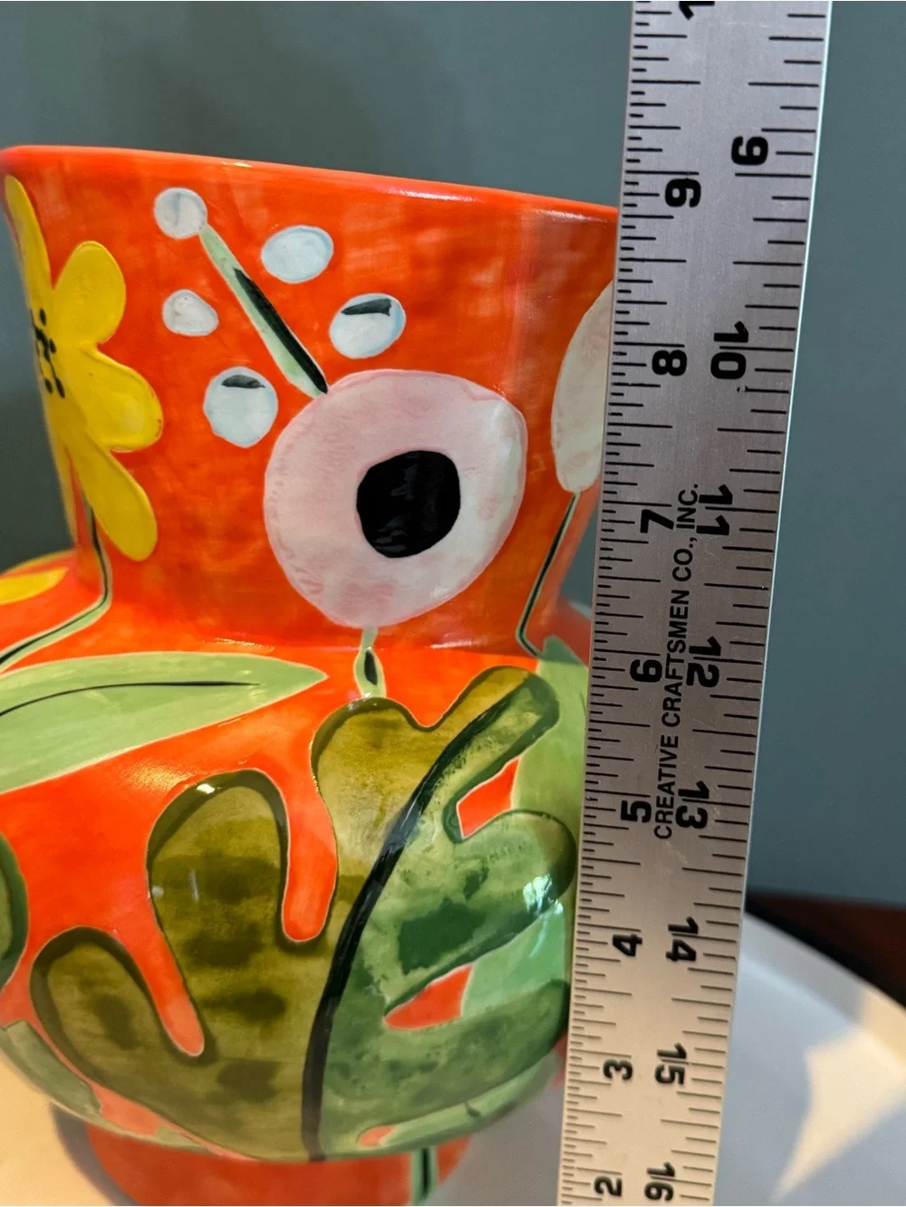 Anthropologie Julie Moon Orange Floral Vase